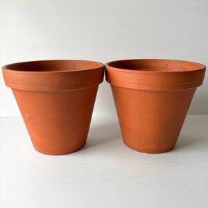 Pair of Spang Germany Terracotta Planters 8.5" Rustic Plant Pots